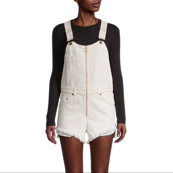 NWT Free People Sunkissed Shortalls Size 0 - Picture 1 of 6